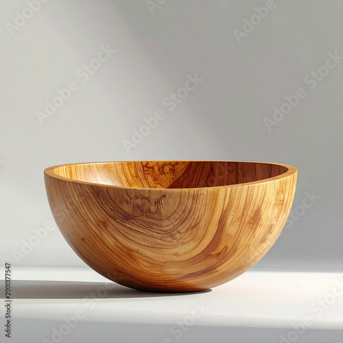 Local artisan craft, summer. beautifully crafted wooden bowl with intricate grain patterns and smooth finish