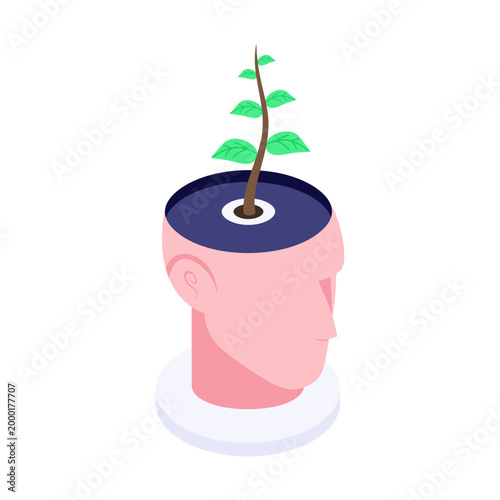  Isometric style illustration showing a growth mindset
