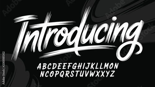 Foto Introducing a modern brush script font with lowercase and uppercase letters