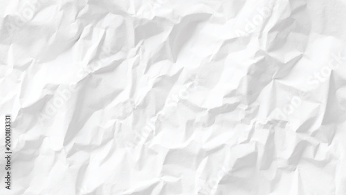 Crumpled white paper texture background with creases and folds