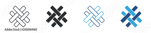 woven pattern icon set. interlaced structure symbol. network, complexity, interconnected system concept. vector illustration.
