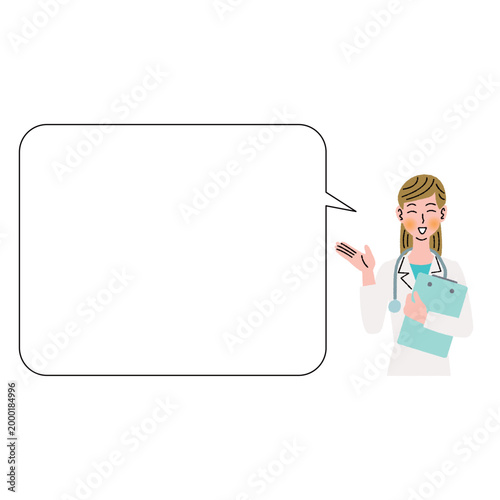 案内をする女性の医師