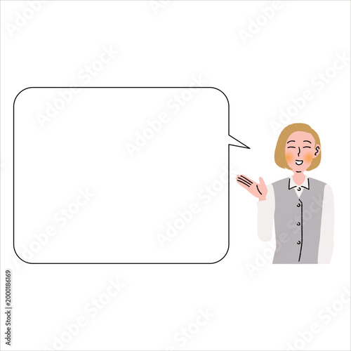 案内をする女性の事務員