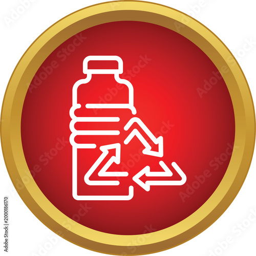 Recycling plastic bottle with arrows icon symbolizing sustainability concept