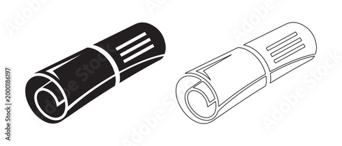 Obraz na plátne Three dimensional illustration of paper roll and crumpled paper sheet