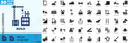 Build Solid Editable Icons set