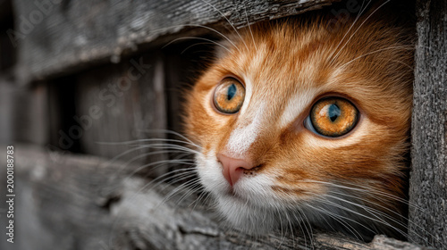 A curious kitten exploring ...
