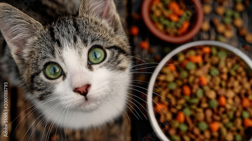 A bowl of kitten food next ...