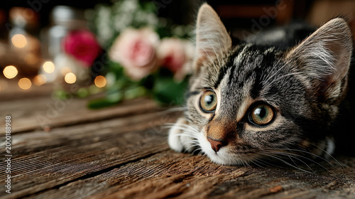 A kitten with a Valentine's...