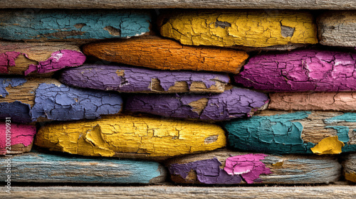 Painted wood texture with c...