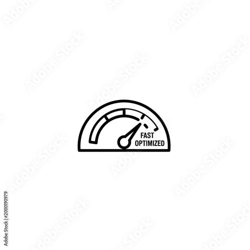 Performance speedometer gauge icon with speedometer performance optimized