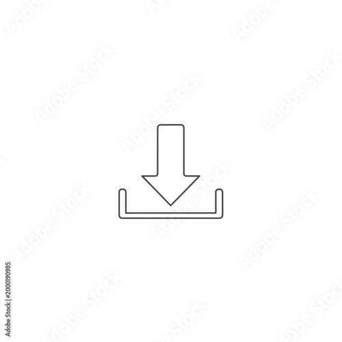 Simple download arrow icon with download interface internet transfer