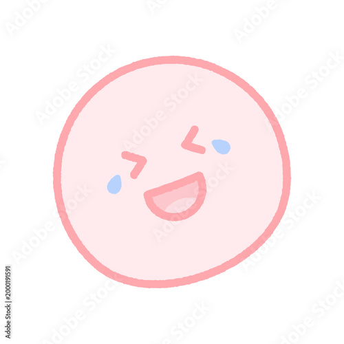 手描きの涙を流して笑い転げる顔の絵文字アイコン - 爆笑や大笑いで笑い泣きする表情のかわいいイラスト