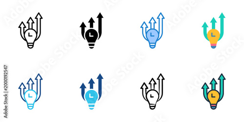 Energy efficiency icons set multiple style collection. Editable stroke 
