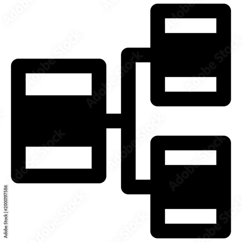 Dataset. Outlined stroke vector icon with black-filled details.
