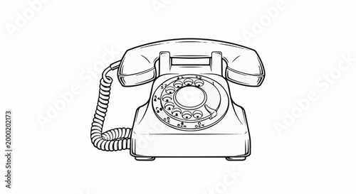 Vintage rotary dial telephone with coiled cord and handset