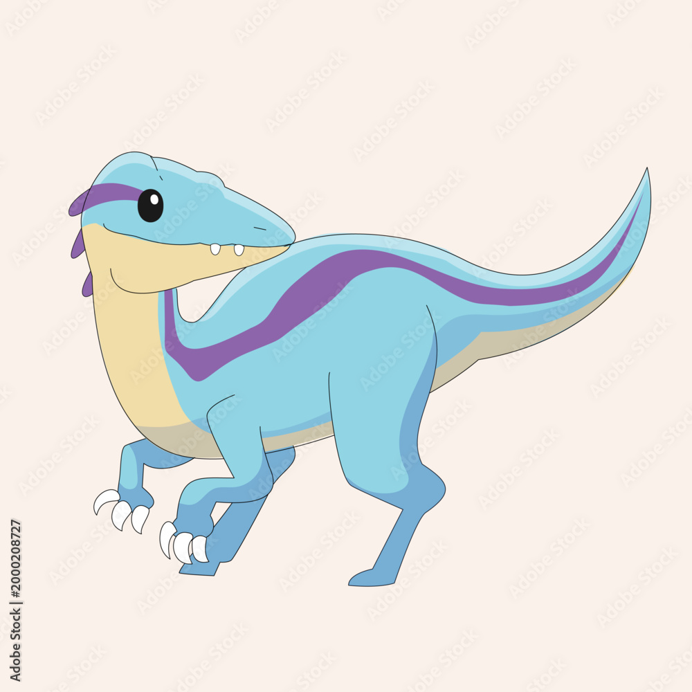 Naklejka premium Red Pterodactyl Flying Dinosaur Cartoon