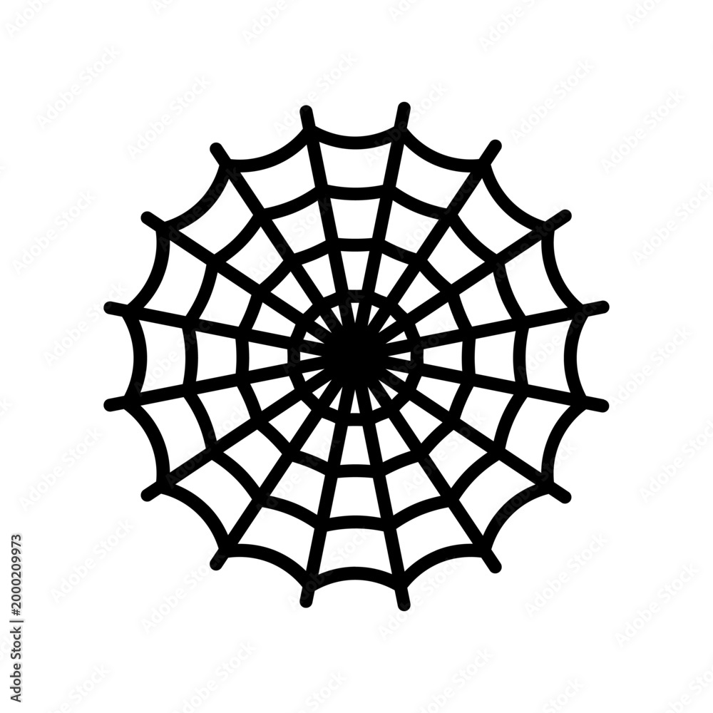 Obraz premium Spider Web Network Structure Icon for Mobile App and Web Design. Vector Illustration, eps10.