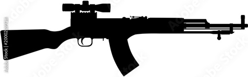 SKS Rifle Silhouette with Extended Magazine and Scope
