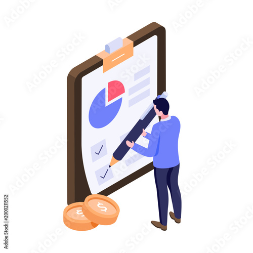 An isometric style illustration showing tax evasion
