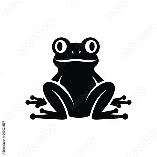 Stylized frog silhouette for nature and wildlife themes Vector Illustration Isolated on white background