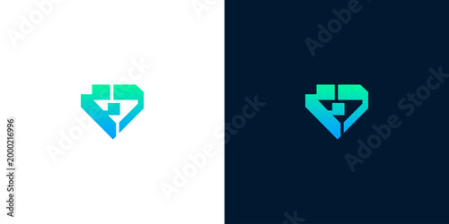 Modern Diamond Gemstone Logo Design - Clean and Geometric Jewelry Emblem