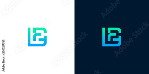 Modern abstract geometric letter logo concept featuring a vibrant blue and green gradient, perfect for contemporary corporate branding, technology startups, or innovative business identities