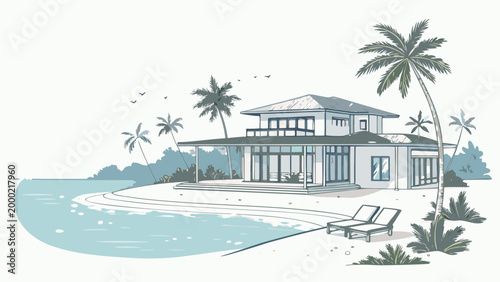 Modern Tropical Beach House Architecture.