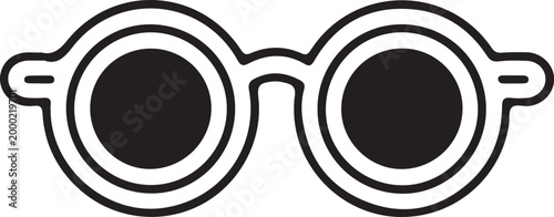 Round retro glasses icon vector illustration for design.