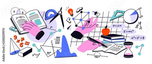 Obraz na plátně Mathematics, math education concept