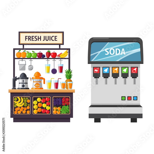 Fresh Juice Bar and Soda Fountain Machine - Healthy Drinks and Refreshments