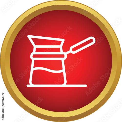 Turkish coffee pot preparing hot coffee for a traditional morning ritual