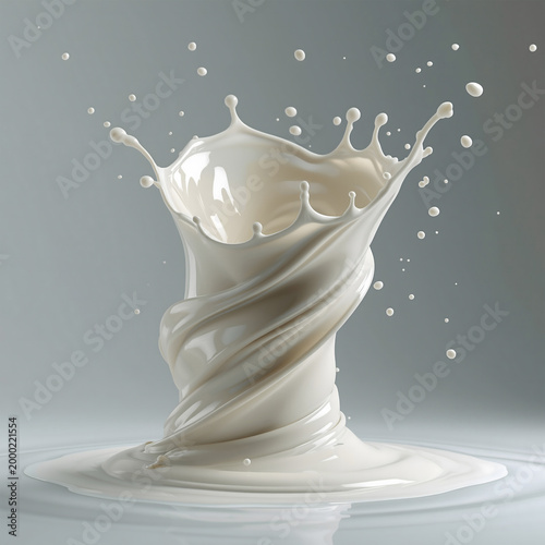 milk splash on white background