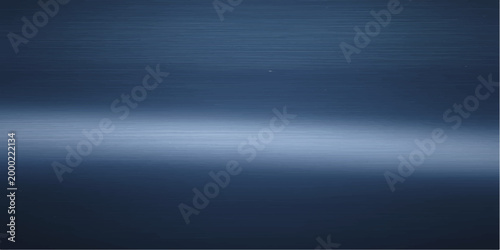 An abstract dark blue background with a brushed metal texture featuring a shiny stainless steel pattern and silver gradient light on a metallic aluminum surface