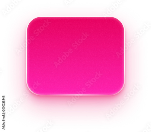 Foto Pink neon 3d rounded rectangle shape for graphic design and buttons