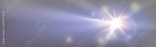 Golden halo with bright sunlight rays and lens flare effect, abstract vector background. Radiant light beams with warm shine, yellow glow and sparkles. Sunny reflection overlay with bokeh