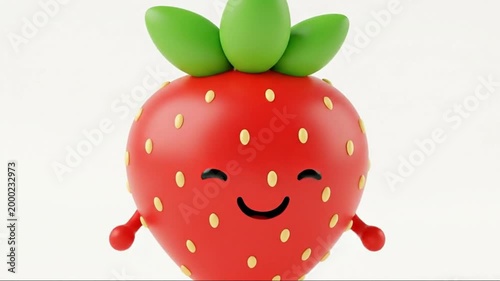 Fresh ripe red strawberry isolated on white background vector illustration of sweet juicy healthy fruit with green leaf