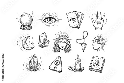 Esoteric symbols for divination and mysticism collection