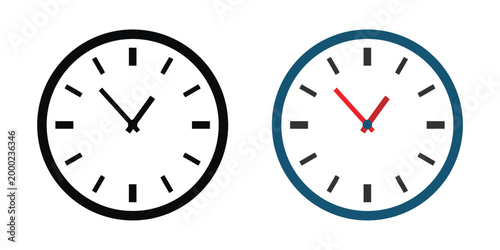 Clock faces time indicators analog watch faces with hands simple and colorful.