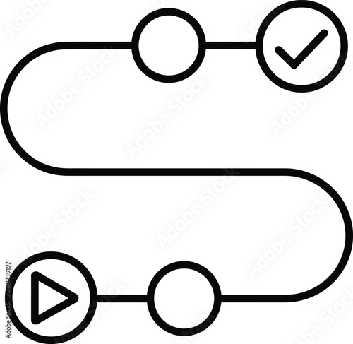 Progress icon set with stages and phases process symbols representing strategy setting workflow and progression suitable for business and project management design
