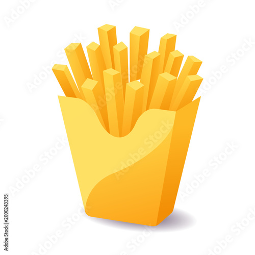 french fries in a yellow box