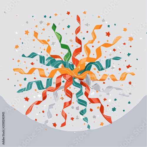 Festive Confetti and Streamers Explosion