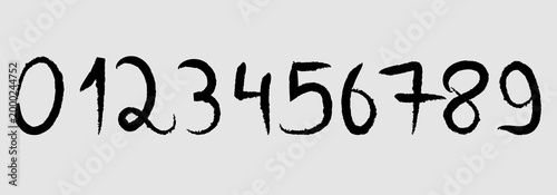 Grunge Numbers Set 0–9, Rough Brush Style Numeric Collection