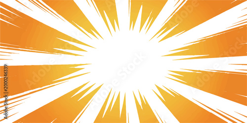 A vibrant sunburst radiates with energy, its dynamic rays emanating from a bright central core, creating a visually striking abstract representation.