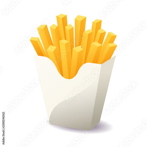 french fries in a white box