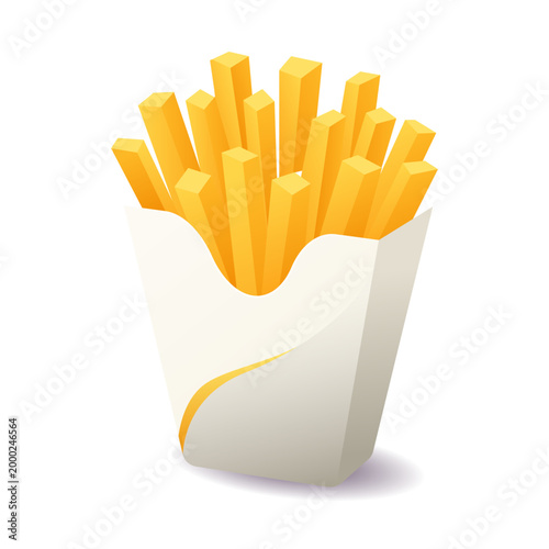 french fries in a white box