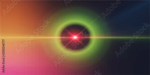 Radiant energy beam, bursting forth from a core of vibrant light, igniting a sense of wonder, capturing a burst of color and pure energy.