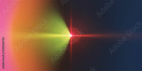 An abstract visual symphony of color, a modern artistic explosion of vibrant hues, light and form. Capturing the interplay of color, gradients and lens flare with a creative contemporary aesthetic.