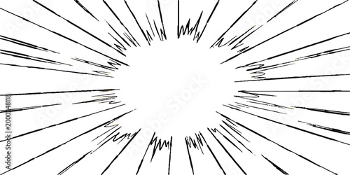 A powerful burst of energy radiating outward from a central point, full of dynamism and strength.