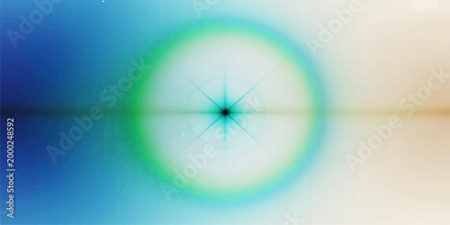 A mesmerizing abstract image featuring a vibrant halo in shades of blue and gold. 